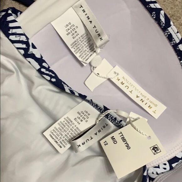 ..Trina Turk blue and white bikini. 12/10. NWT - Picture 12 of 13